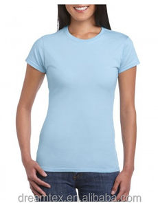 Camisetas Lisas de Manga Corta para Mujer, 100% Algodón, Cuello Redondo, 20 Colores, Personalizables con Logotipo OEM, Venta al Por Mayor - Product Image 4