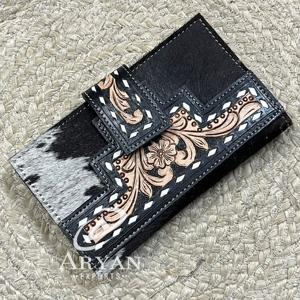 Cartera de Cuero Hecha a Mano de Alta Capacidad, Nueva Moda, Cartera de Viaje Bifold de Cuero Vacuno Genuino para Mujer - Product Image 1