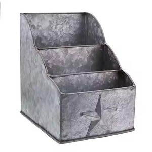 Hammered Metal Cutlery Holder With Handle 3 Compartment Flatware Organizer Tabletop Utensil Storage <b>Caddy</b> - Product Image 6