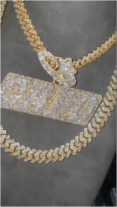 Colgante de Plata de Ley 925 para Hombre, Estilo Hip Hop, con Incrustaciones de Moissanita, Personalizado con Iniciales, Nombre, Logotipo o Letra - Product Image 2