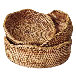 Panier à pain en rotin naturel multifonctionnel, personnalisé, tressé, décoratif, pour comptoir de cuisine, rangement quotidien et organisation. - Product Image 5