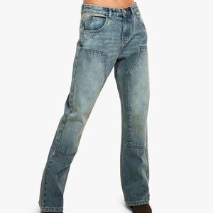 Jeans de Mezclilla de Pierna Ancha para Mujer, Diseño Moderno, Cierre de Cremallera, Calidad Premium, Precio Económico de Exportación - Product Image 5