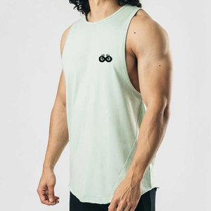 Gym Clothing Wholesale Bodybuilding Gym <b>Singlet</b> <b>For</b> <b>Men</b> Fitness Wear Solid Color Custom Size <b>Men</b> Gym <b>Singlet</b> - Product Image 3