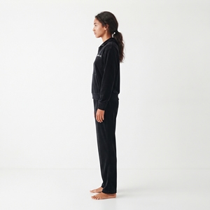 Women's Velvet <b>Tracksuit</b> 2 Piece Half Zip Sweatshirt Wide Leg Pants Set Casual Winter <b>Velour</b> Loungewear - Product Image 4