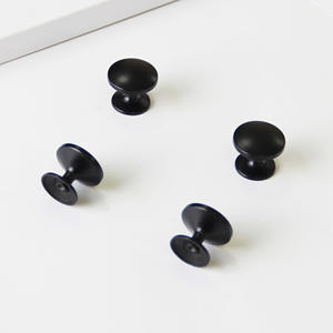 Eco-Friendly Zinc Alloy Hardware Materials Matte <b>Black</b> Cabinet <b>Knob</b> Modern Minimalist Round Drawer Handle for Kitchen Bathroom - Product Image 3