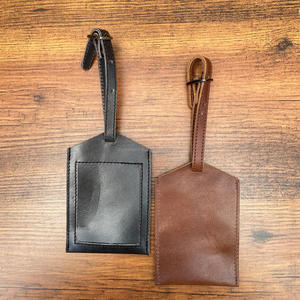 2025 personnalisé nouveauté pleine fleur en cuir véritable nom de voyage étiquettes à bagages Logo personnalisé carte d'embarquement étiquette de valise - Product Image 6