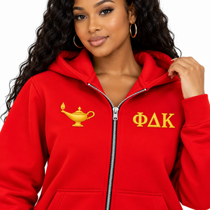 Sudadera con capucha y cremallera para mujer PDK, con apliques de letras griegas, bolsillo frontal, corte holgado, informal, para combinar con otras prendas, ropa de moda informal - Product Image 5
