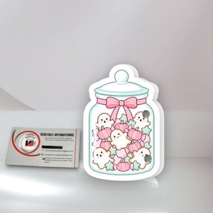 Tarjetas Magnéticas Personalizadas de Acrílico con Diseño de Calabaza Fantasma para Extensiones de Pestañas - Ecológicas, Reutilizables, Multifuncionales, con Forma de Mariposa y Corazón - Product Image 2