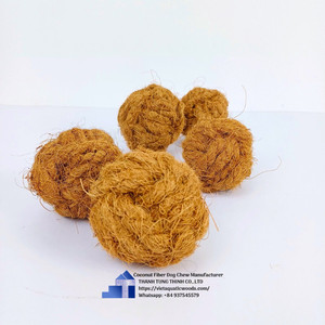 Coconut Fiber Dog Chew Round Natural Eco-Friendly Pet <b>Toy</b> for Dogs - Product Image 3