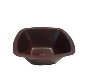 Lavabo redondo de cobre martillado con asas laterales, lavabo de baño de bronce antiguo, lavabo artístico sobre encimera para casa de campo - Product Image 6