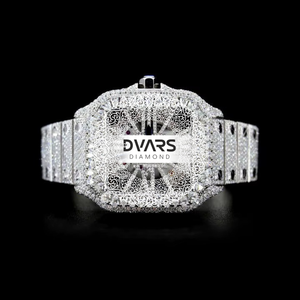 Reloj de Lujo con Caja Cuadrada Certificada IDGL, con Diamantes Moissanite de 20 mm, para Hombre y Mujer, Elegante Reloj para Fiestas, Eventos y Regalos, India - Product Image 3