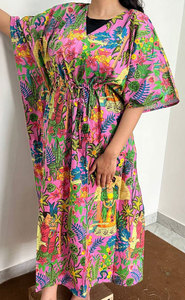 Elegante Vestido Kaftán de Algodón Estampado para Mujer, Estilo Informal y con un Toque Elegante - Product Image 2