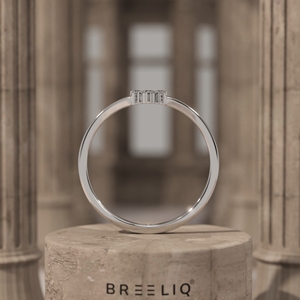 แหวนทองคำแท้ 14K รูปตัววี ประดับเพชรแล็บโกรว์แบบคลัสเตอร์ ดีไซน์มินิมอล แหวนแต่งงานสามเม็ดสำหรับผู้หญิง - Product Image 6