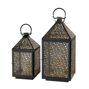 <b>Moroccan</b> Style Dual Tone Black & Gold <b>Moroccan</b> <b>Lanterns</b> Popular Christmas Candle Holders for Home Decorations - Product Image 1