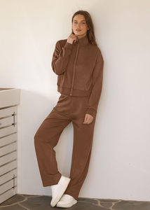 Survêtement polaire personnalisé avec logo latéral pour femme – Ensemble jogging et pantalon de survêtement - Product Image 5