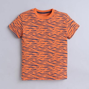 T-shirt en coton imprimé pour garçons, décontracté, à manches courtes, doux, respirant, pour l'été, à porter tous les jours, avec motif graphique, confortable et léger pour enfants - Product Image 5