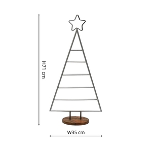 Centre de table de Noël moderne en fil d'acier avec étoile en sommet et ornements en verre bleu - Product Image 5
