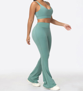 High Waist Flare Yoga <b>Leggings</b> <b>Seamless</b> Breathable Quick Dry Stretch Workout Pants for Gym Women - Product Image 6