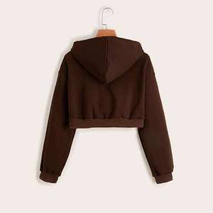 Sudadera con logotipo de marca de ropa urbana para mujer, los más vendidos, sudadera con capucha y cremallera personalizada, forro polar, para mujer - Product Image 5