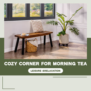 Banco de Madera Diseñado para un Asiento Duradero con Acabado de Madera Natural para Uso en Interiores y Exteriores - Product Image 6