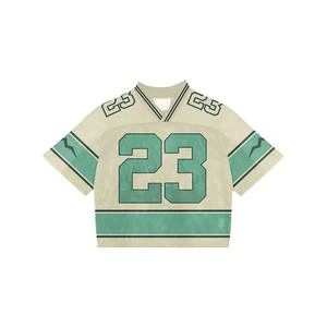 T-shirt de football vintage oversize personnalisé pour homme, style streetwear, maillot de foot court en mesh, t-shirt de football américain - Product Image 6