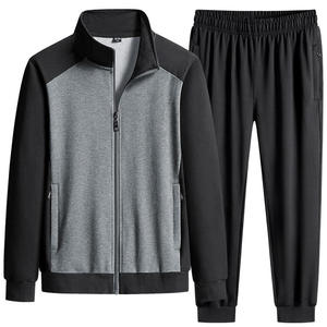 Men's Color Blocking Tracksuit Full Sleeve Zipper Casual Wear Autumn Polyester Cotton <b>Blend</b> Side Pockets Regular Fit - Product Image 1