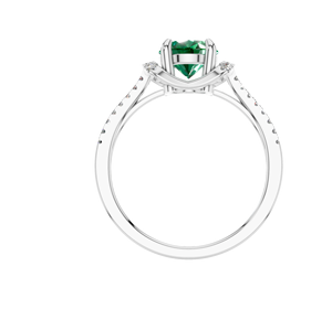 Anillo de Halo de oro blanco y Plata de Ley 925, piedra preciosa esmeralda de corte ovalado, joyería fina para bodas, aniversarios, fiestas, certificado IGI - Product Image 4