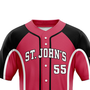 Maillot de baseball personnalisé pour homme, uniforme d'équipe boutonné, t-shirt de sport athlétique anti-humidité, fabricant OEM ODM par sublimation - Product Image 5