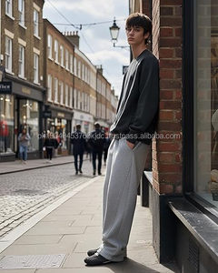 Waseem Impex <b>Mens</b> Baggy Oxford Fleece Sweatpants Wide Leg <b>Lounge</b> <b>Pants</b> Pockets Loose Fit Drawstring Closure Lightweight Winter - Product Image 2