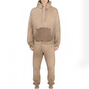 Survêtement streetwear surdimensionné effet délavé pour homme – Qualité supérieure, léger, effet délavé, pull-over - Product Image 1