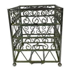 Vintage Metal Tissue <b>Box</b> Cover Square Silver Chrome Scroll Design Bathroom Decor - Product Image 1