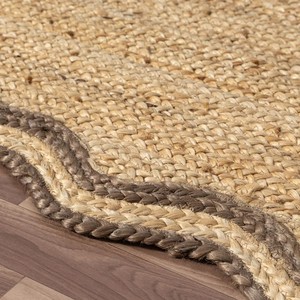 พรมปอกระเจาธรรมชาติสีทึบสไตล์บ้านไร่สานแบบแบนไม่ลื่นด้านหลังเป็นยาง - Product Image 3