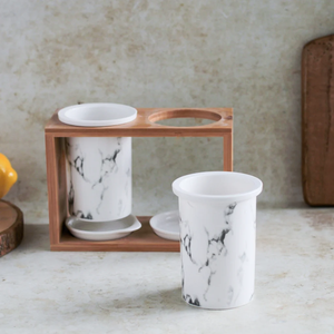 Atractivo diseño, simple soporte para cucharas de mármol negro, hecho a mano con alta calidad, organizador de encimera. - Product Image 6