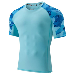 Men Athletic Compression <b>T</b> Shirt Rash Guard Short Sleeve Swim Shirt UV Protection Quick Dry OEM Supplier - Product Image 1