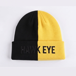 Nuevo Gorro de Punto Unisex de Alta Calidad con Bloques de Color y Texto HAWK EYE Bordado, con Borde Plegado, para Invierno - Product Image 2