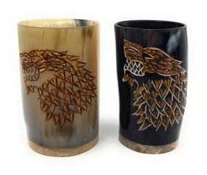Jarra de Cuerno Vikinga Hecha a Mano |   Vaso de Cerveza de Cuerno de Buey y Búfalo Natural Genuino |   Jarra de Cerveza Premium para Cosplay - Product Image 1
