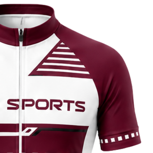 Maillot de cyclisme blanc et bordeaux à manches courtes, fermeture éclair intégrale, respirant, séchage rapide, pour la course sur route et le sport - Product Image 4