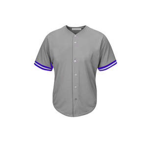 High Quality Polyester Baseball Jersey with Lavender Pinstripe <b>Pants</b> Full Button Design Patterned Sleeves White <b>Pants</b> Set Unisex - Product Image 2