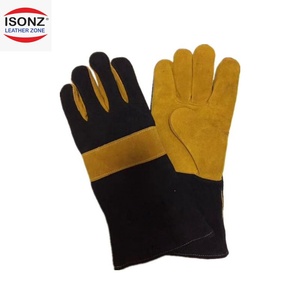 Gants de soudage professionnels en cuir de vachette pour hommes, résistants à la chaleur, gants de sécurité TIG certifiés EN388/CE, avec protection complète du pouce - Product Image 1