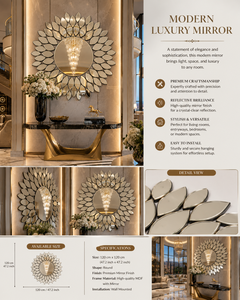 Miroir Mural Rond Design Pellet, Miroir Décoratif pour Salle de Bain, Chambre à Coucher, Salon, Style Moderne, Fixation Murale, 15,5 Pouces - Product Image 5