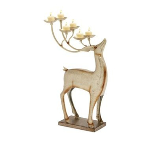 Candelabro de Metal con Forma de Reno de 6 Brazos, Decoración Navideña, Escultura de Aluminio Hecha a Mano, Adorno para Velas de Mesa para Interiores - Product Image 3
