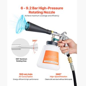 Pistola ad Aria Compressa ad Alta Pressione con 2 Ugelli e Bottiglia per Liquidi da 1L per Pulizia Auto - Product Image 3