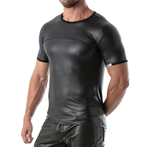 High Quality Streetwear Custom Size Men Leather <b>Shirts</b> Wholesale Fashion Clothing Leather Men's <b>Shirts</b> - Product Image 3