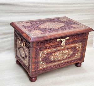 Heritage Inspired Designer Wooden Organizer <b>Storage</b> <b>Box</b> Perfect <b>For</b> Home <b>Decor</b> Or Clothes Documents And Keepsakes Use From India - Product Image 5