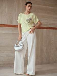 Bling Bling Women's Solid Lace Mesh Long Sleeve <b>CAMIS</b> Satin Beaded Short Shirt <b>Sequins</b> Feminina Blouse Breathable - Product Image 6