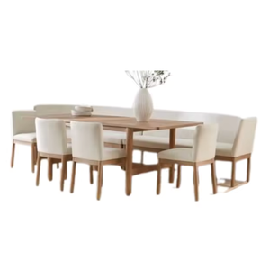 Home <b>Furniture</b> Solid Teak Wood <b>Restaurant</b> Set Dining Table Set For Dining <b>Furniture</b> Modern European Design - Product Image 2