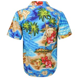 Camisa Hawaiana para Hombre, Manga Corta, Estampada, Cuello en V, Transpirable, Tejido de Punto, Ecológica, Secado Rápido, 100% Algodón - Product Image 2