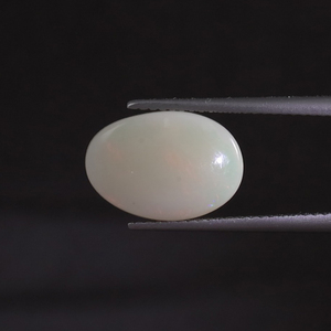 Opale blanche naturelle, pierre précieuse en vrac, 3,48 carats, taille ovale 14x10mm, 4mm, certifiée IGI, cirée/huileée, polie, légère, d'Inde, pour la joaillerie - Product Image 1