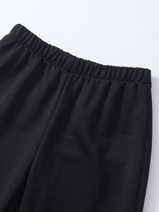 Pantalon de jogging pour femme, style décontracté, taille haute, en coton épais, avec perles et strass, coupe évasée, logo personnalisé - Product Image 3