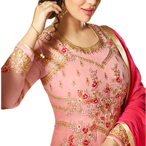 Vestido de Fiesta Tradicional Pakistaní de Verano de Alta Calidad con Bordado Intenso para Mujer, Logotipo Personalizado, Diseño Sólido - Product Image 4